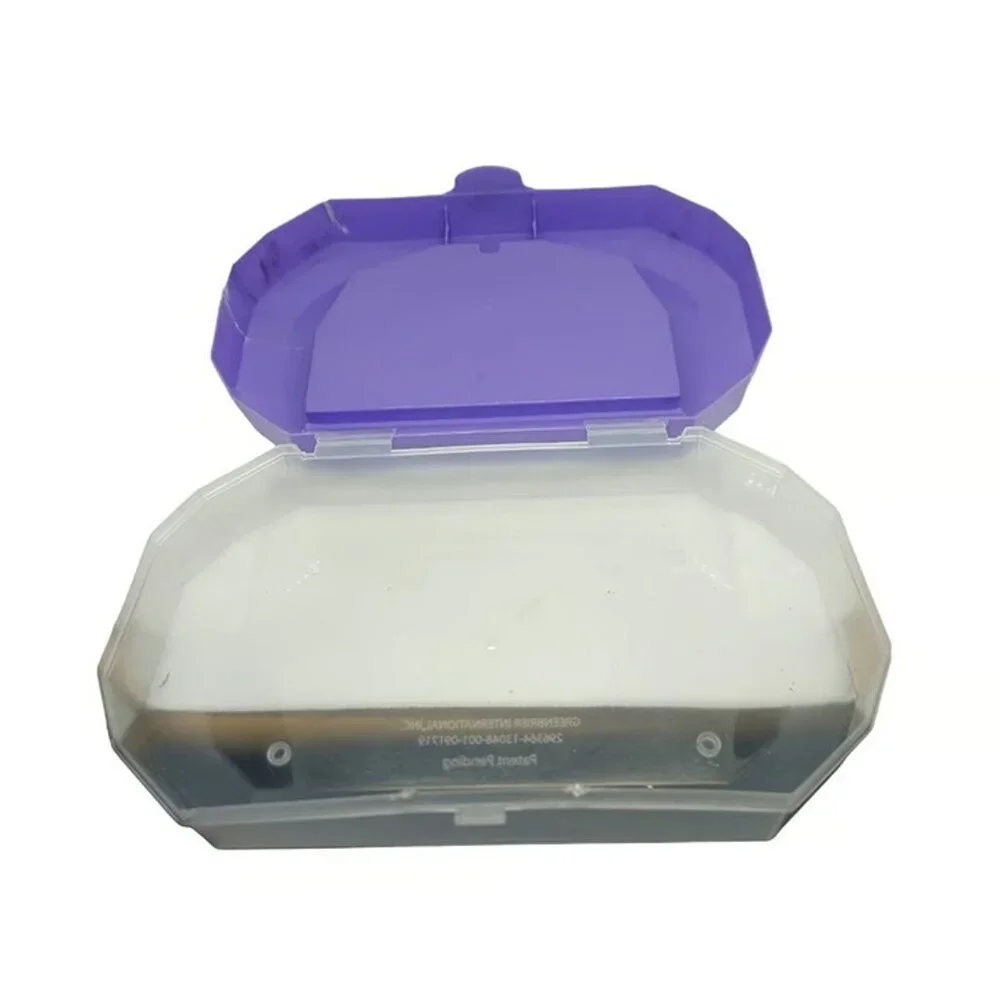 Sterilite Small Pencil Box Plastic, Clear/Purple Fair Condition